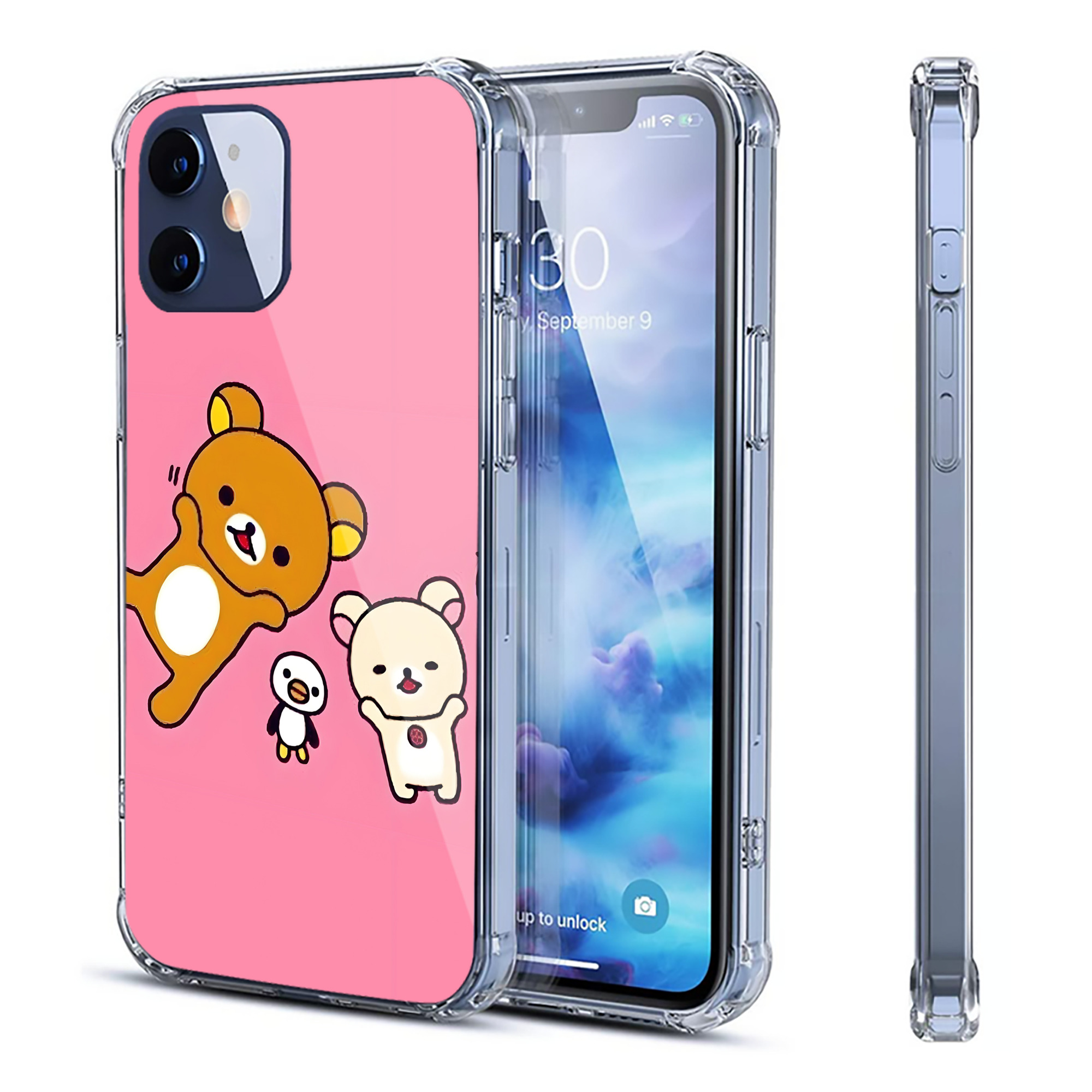 （画像用） リラックマ リラックマ キイロイトリ Rilakkuma Korilakkuma Kiiroitori 【iPhone 12シリーズ対応】透明スマホケース（クリアソフトケース）